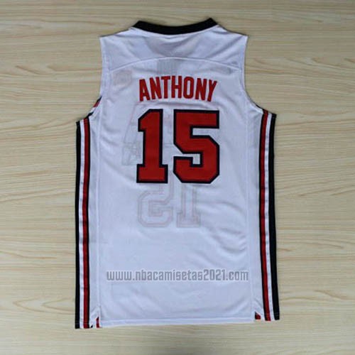 Camiseta USA 1992 Carmelo Anthony #15 Blanco